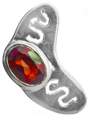Exotic India Faceted Garnet Sterling Silver Pendant
