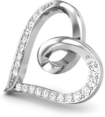 Candere Heart Shaped Rhodium Plated 18K White Gold Pendant Candere Heart Shaped Rhodium Plated 18K White Gold Pendant