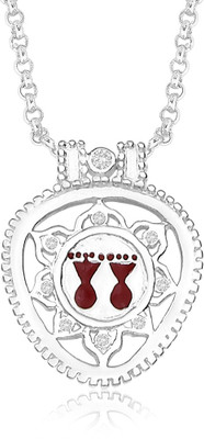 20% OFF on Taraash Red Divine Feet Cubic Zirconia Sterling Silver Pendant