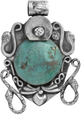 Exotic India Serpent Turquoise Sterling Silver Pendant Exotic India Serpent Turquoise Sterling Silver Pendant