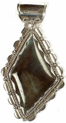 Exotic India Labradorite Sterling Silver Pendant