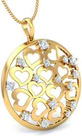 Aurobliss.com 18K Yellow Gold Plated Cubic Zirconia Yellow Gold Pendant