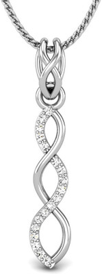 Candere Journey of Life Diamond Rhodium Plated 18K White Gold Pendant