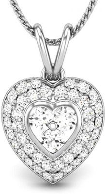 Candere Trinity Heart Rhodium Plated 14K Diamond White Gold Pendant