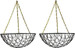Go Hooked Basket Plastic, Metal Hanging, Decorative Plant Container Set (Pack of 2)