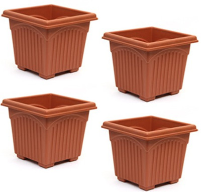 Natures Plus Home Garden Plant Container Set Pack of 4, Plastic Natures Plus Home Garden Plant Container Set Pack of 4, Plastic
