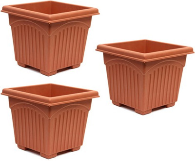 Natures Plus Home Garden Plant Container Set Pack of 3, Plastic Natures Plus Home Garden Plant Container Set Pack of 3, Plastic