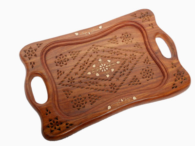 33% OFF on Pindia Beautiful Design Home Dinning Table Decorative with Brass Work Debossed Wood Tray Brown, Gold, Pack of 1 33% OFF on Pindia Beautiful Design Home Dinning Table Decorative with Brass Work Debossed Wood Tray Brown, Gold, Pack of 1