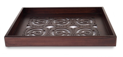 Cocktail SS1 - Big Size Solid Wood Tray Brown, Pack of 1 Cocktail SS1 - Big Size Solid Wood Tray Brown, Pack of 1