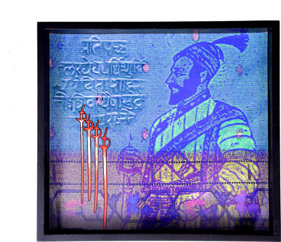 50% OFF on Indigo Creatives Designer Shivaji Bar Glass Cup Printed Wood Tray Multicolor, Pack of 1