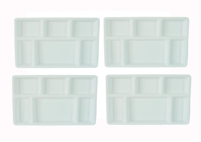 17% OFF on THW Six Sections Acrylic Thali Solid Plastic Plate Set White, Pack of 4 17% OFF on THW Six Sections Acrylic Thali Solid Plastic Plate Set White, Pack of 4