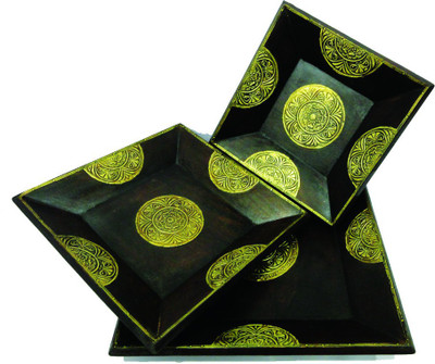 57% OFF on Craft Mansion Antique style Printed Wood Tray Set Black, Pack of 3 57% OFF on Craft Mansion Antique style Printed Wood Tray Set Black, Pack of 3