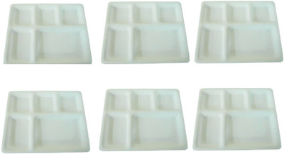 45% OFF on Rudham Section Partition Solid Plastic Plate White, Pack of 6 45% OFF on Rudham Section Partition Solid Plastic Plate White, Pack of 6