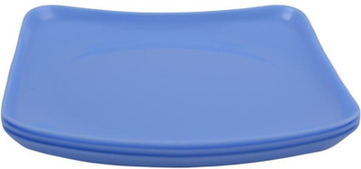 Shreya Impex Micro Mexican Dinner Solid Plastic Plate Set Blue, Pack of 3