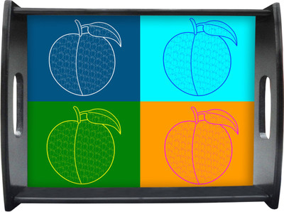 71% OFF on Sajawathomes Four Color Guava Pattern Printed Wood Tray Multicolor, Pack of 1