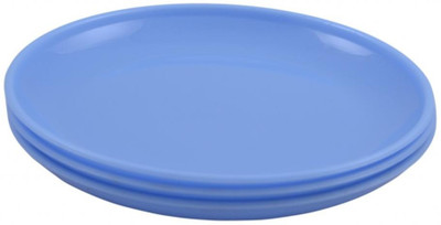 Shreya Impex Micro Quarter Solid Plastic Plate Set Blue, Pack of 3 Shreya Impex Micro Quarter Solid Plastic Plate Set Blue, Pack of 3