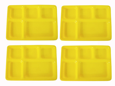 17% OFF on THW Five Sections Acrylic Thali Solid Plastic Plate Set Yellow, Pack of 4 17% OFF on THW Five Sections Acrylic Thali Solid Plastic Plate Set Yellow, Pack of 4