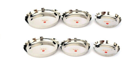 Sunline 22g Apple Halwa Piece Solid Silver Plate Set Steel, Pack of 6