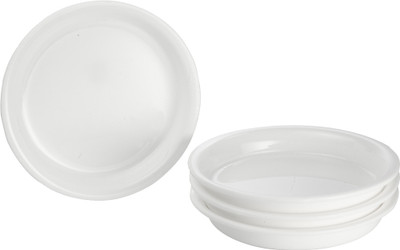 41% OFF on Saflona Simple and Elegant Solid Plastic Plate Set White, Pack of 4