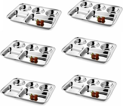 40% OFF on Dezinox Rectangular Mess Solid Stainless Steel Plate Set Steel, Pack of 6 40% OFF on Dezinox Rectangular Mess Solid Stainless Steel Plate Set Steel, Pack of 6