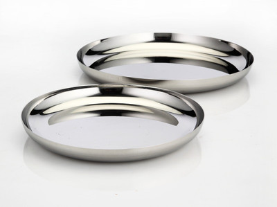 34% OFF on Lime ChinaDeep1113 Solid Stainless Steel Plate Set Silver, Pack of 2 34% OFF on Lime ChinaDeep1113 Solid Stainless Steel Plate Set Silver, Pack of 2