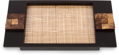 Cocktail Small Size Solid Wood Tray Brown, Pack of 1 Cocktail Small Size Solid Wood Tray Brown, Pack of 1