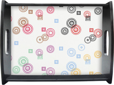 71% OFF on Sajawathomes Multi Colored Bubble Pattern Printed Wood Tray Multicolor, Pack of 1