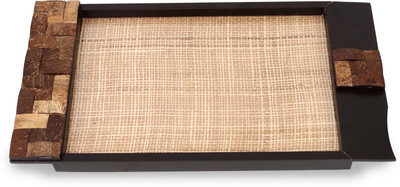 Cocktail Medium Size Solid Wood Tray Brown, Pack of 1 Cocktail Medium Size Solid Wood Tray Brown, Pack of 1