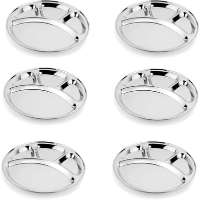 29% OFF on Dezinox Round Bhojan Thal / Partition 12 S/6 Solid Stainless Steel Plate Set Steel, Pack of 6 29% OFF on Dezinox Round Bhojan Thal / Partition 12 S/6 Solid Stainless Steel Plate Set Steel, Pack of 6