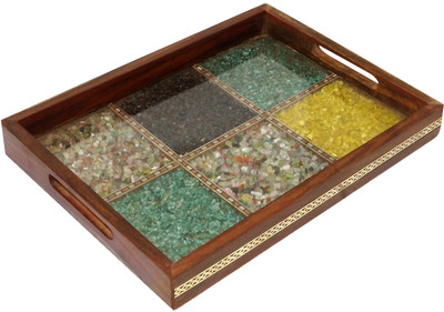 17% OFF on R S Jewels Handicraft Gemstone Serving Solid Wood Tray Multicolor, Pack of 1 17% OFF on R S Jewels Handicraft Gemstone Serving Solid Wood Tray Multicolor, Pack of 1
