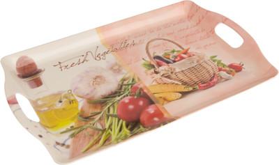 TAZ Tray Espresso Printed Plastic Tray Multicolor, Pack of 1