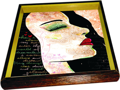 60% OFF on Panache Serves Hammered Wood Tray Multicolor, Pack of 1