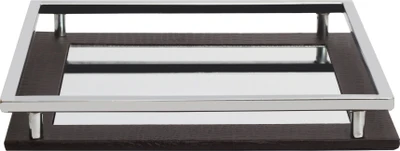 Artistique Antique Leather + Metal Solid Stainless Steel Tray Silver, Pack of 1 Artistique Antique Leather + Metal Solid Stainless Steel Tray Silver, Pack of 1