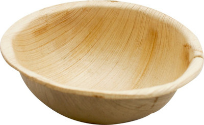 Simply Urbane 4 Round Dessert & Snack Wooden Disposable Bowl Brown, Pack of 25