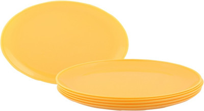 Shreya Impex Micro Quarter Solid Plastic Plate Set Yellow, Pack of 6 Shreya Impex Micro Quarter Solid Plastic Plate Set Yellow, Pack of 6