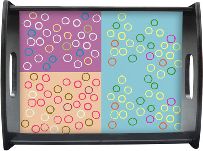 71% OFF on Sajawathomes Three Color Beautiful Pattern Printed Wood Tray Multicolor, Pack of 1