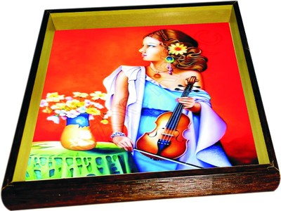 10% OFF on Panache Serves Hammered Wood Tray Multicolor, Pack of 1