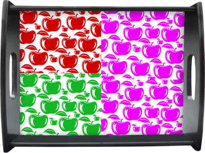 71% OFF on Sajawathomes Three Color Apple Pattern Printed Wood Tray Multicolor, Pack of 1