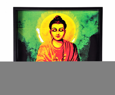 50% OFF on Indigo Creatives Designer Buddha Bar Glass Cup Printed Wood Tray Multicolor, Pack of 1