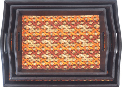 Freelance Trinity Embossed Wood Tray Set Multicolor, Pack of 3 Freelance Trinity Embossed Wood Tray Set Multicolor, Pack of 3