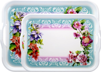 5% OFF on Superware Rose Season Printed Melamine Tray Set Multicolor, Pack of 2