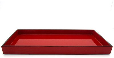 39% OFF on Giftease Rectangle Lacquer 6 x 13 Inch Solid Wood Tray Red, Pack of 1