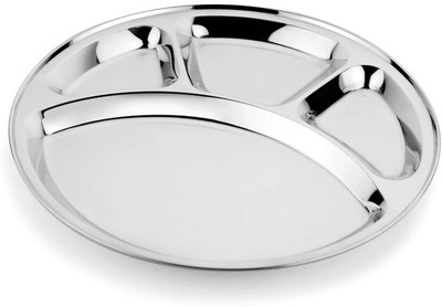 Dezinox Round Bhojan Thal / Partition 12 Solid Stainless Steel Plate Steel, Pack of 1 Dezinox Round Bhojan Thal / Partition 12 Solid Stainless Steel Plate Steel, Pack of 1