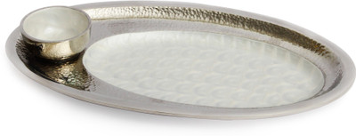 30% OFF on Artistique Chip & Dip Mother of Pearl silver Color T Solid Aluminium Tray Silver, Pack of 1