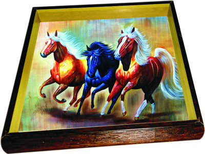 33% OFF on Panache Serves Hammered Wood Tray Multicolor, Pack of 1