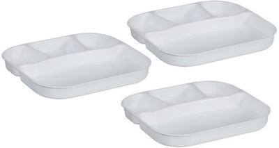 19% OFF on Rudham Section Partition Solid Plastic Plate White, Pack of 3 19% OFF on Rudham Section Partition Solid Plastic Plate White, Pack of 3