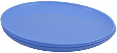 Shreya Impex Micro Dinner Solid Plastic Plate Set Blue, Pack of 3