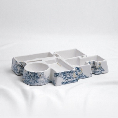 40% OFF on Seletti The Factory Solid Porcelain Tray White, Blue, Pack of 1 40% OFF on Seletti The Factory Solid Porcelain Tray White, Blue, Pack of 1