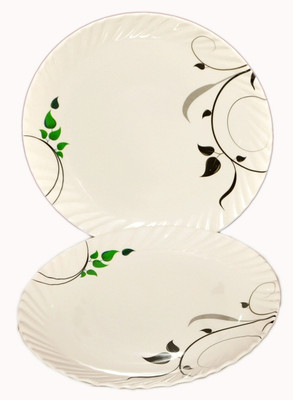 27% OFF on Flowerware Leaves6 Printed Melamine Plate Set White, Pack of 6
