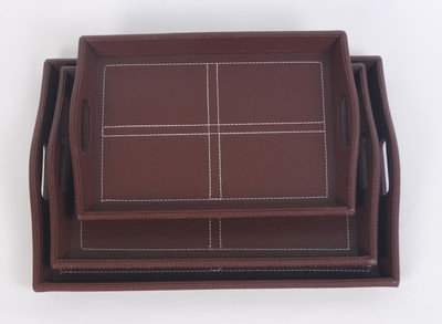 Freelance Trinity Embossed Wood Tray Set Multicolor, Pack of 3 Freelance Trinity Embossed Wood Tray Set Multicolor, Pack of 3